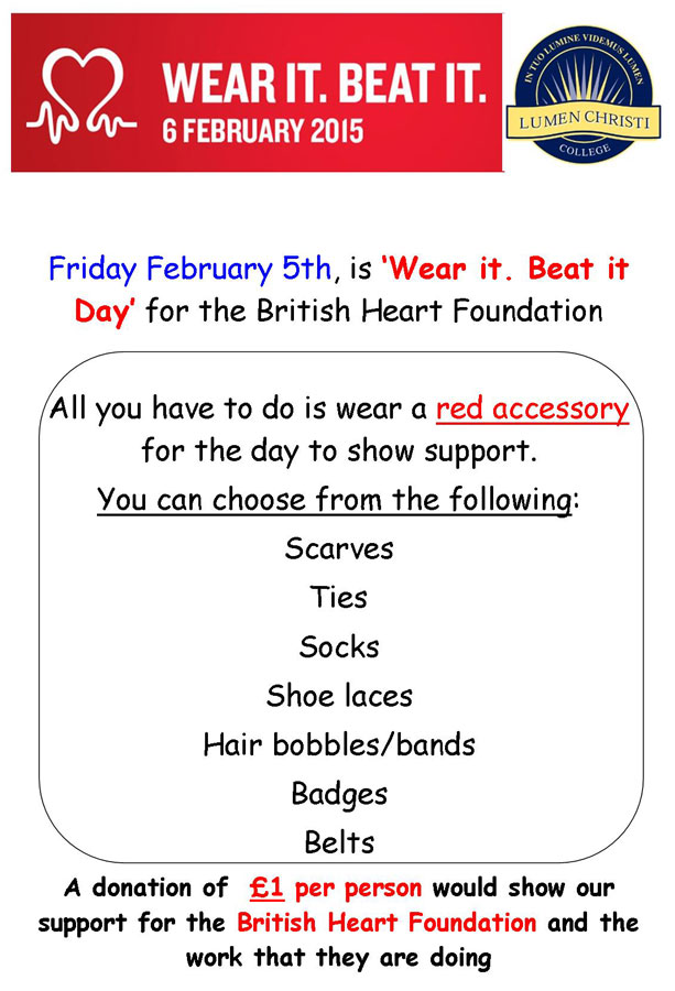 Wear it. Beat It Day for the British Heart Foundation